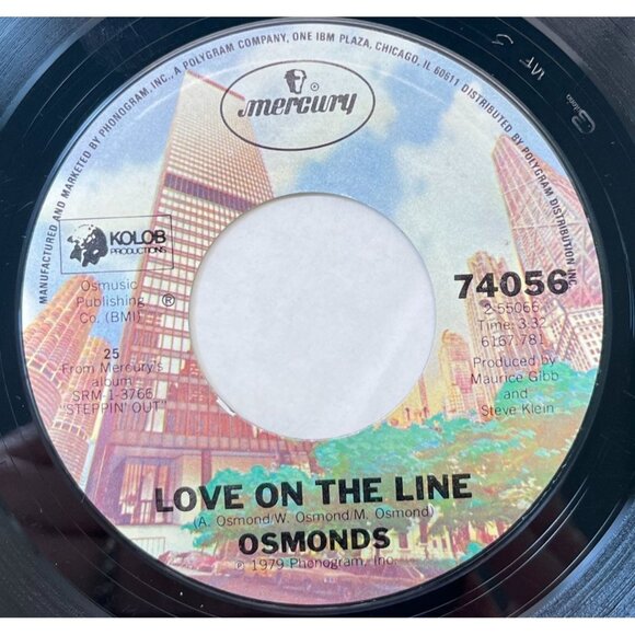 The Osmonds Love is on the Line / Youre Mine 45 Pop 1979 Mercury 74056 VG+ - Picture 1 of 6